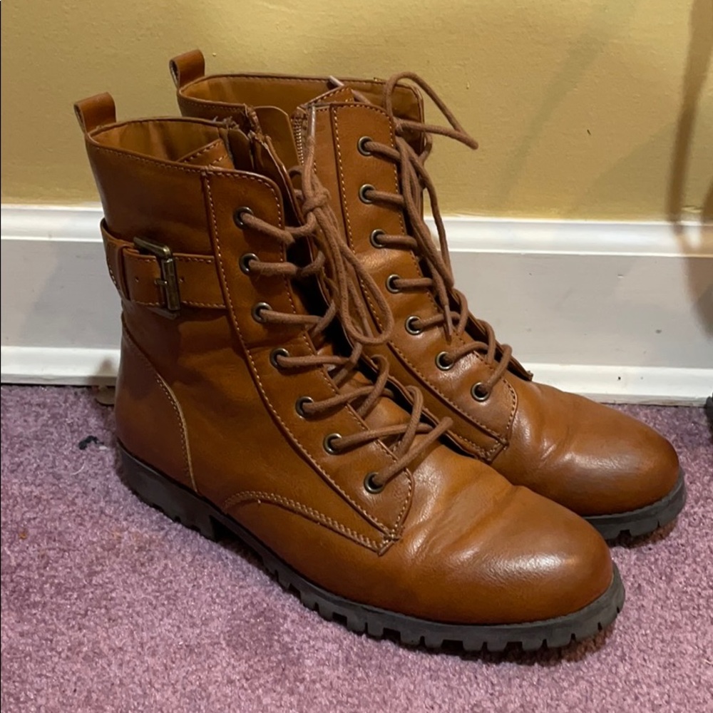 Brown Ankle Boots with Buckle